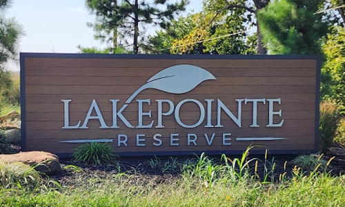 Communities | Daher Construction, Springfield MO Lakepointe Reserve community entrance